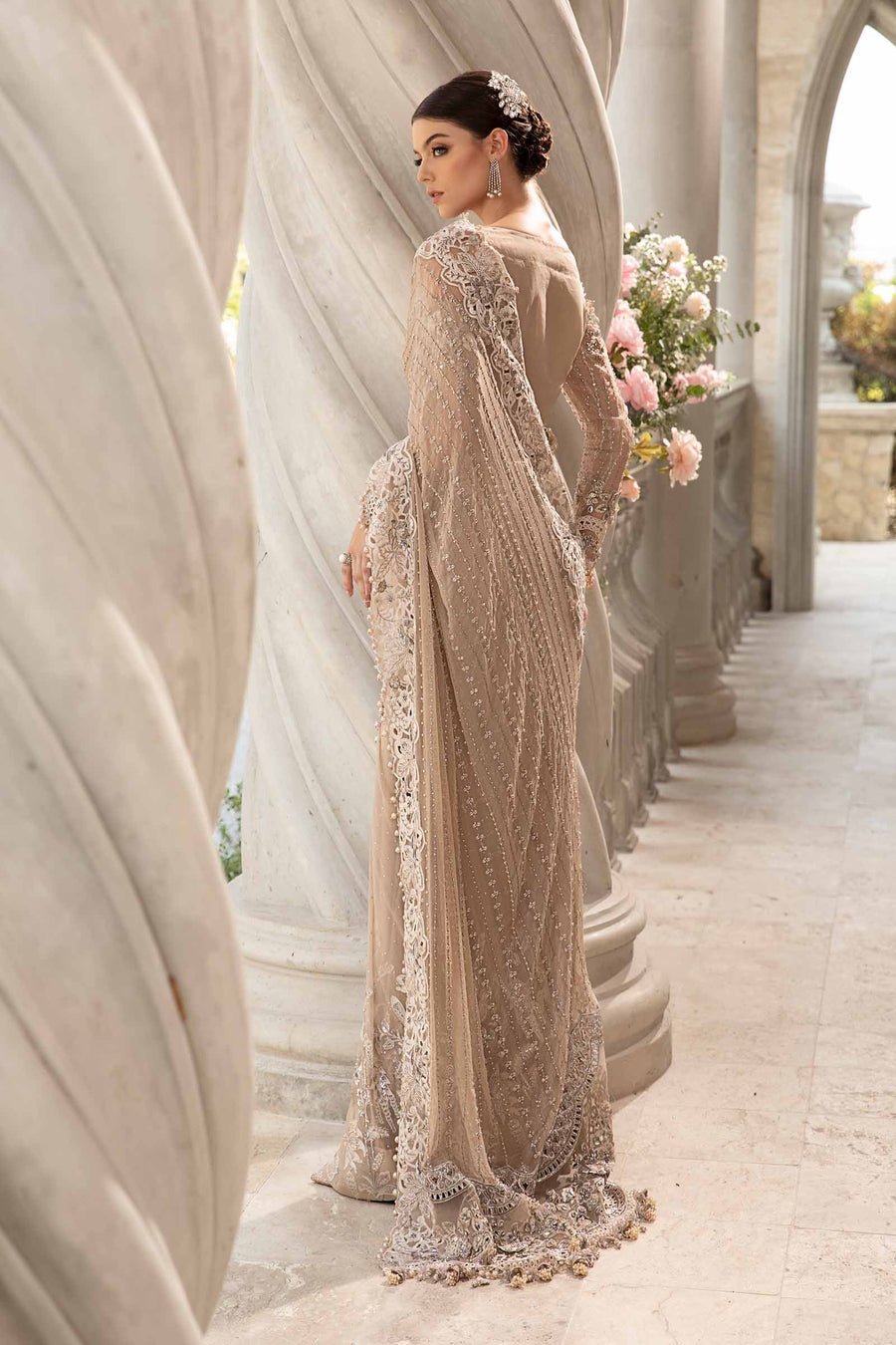 Maria B Mbroidered Saree D1